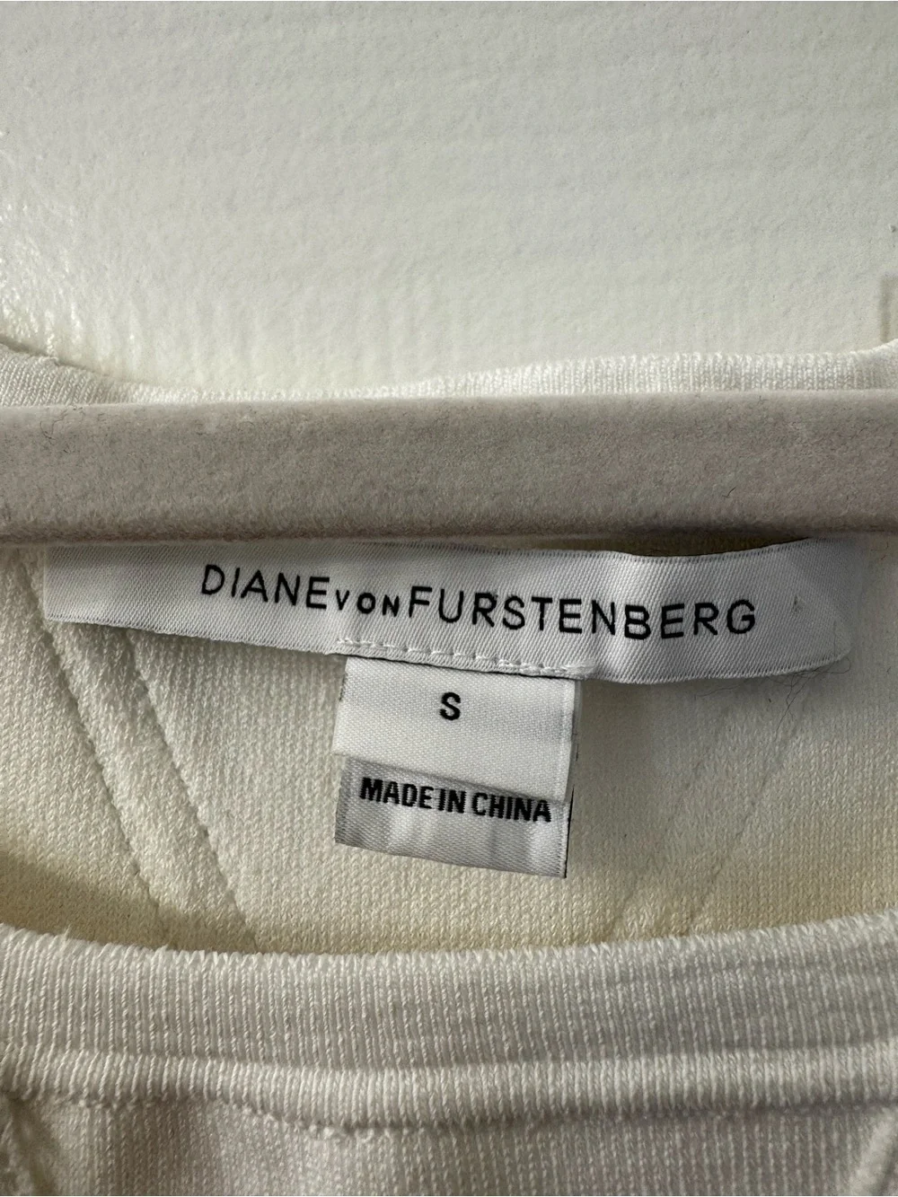 DVF White Knit Fit & Flare Dress Cap Sleeve Mini Dress Sz S